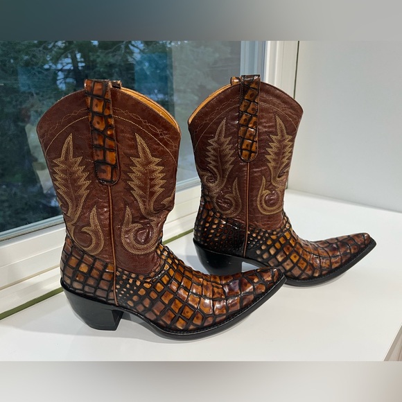 Old Gringo Aladin Brown and Tan Cowboy Boots 7 fits 6.5 - Picture 8 of 12